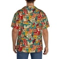 thumbnail image 5 of JUNZAN Mens Casual Button Down Shirts Short Sleeve Funny Owl Bird Print Shirt-3X-Large, 5 of 7