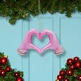 thumbnail image 2 of Kurt Adler Christmas Tree Ornament, Pink Electroplated Heart Hands, 5", 2 of 3