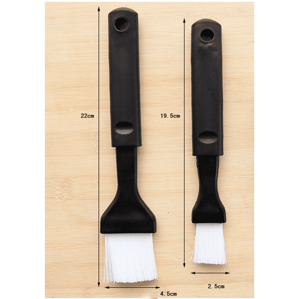 2 Pcs Baking Tool Plastic Handle Barbecue Grill Oil Brush Food Egg Liquid Brush Cake Bread Brush - Black