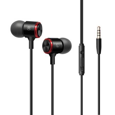 Earbuds Wired with Microphone and Volume Control Mic - in Ear Headphones Extra Bass Earphones Noise Isolating - Earbud for Ipad iPod Cell Phones Samsung Sony LG A