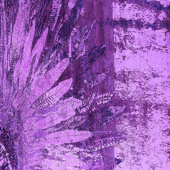 Ahgly Company Indoor Square Oriental Purple Industrial Area Rugs, 3' Square