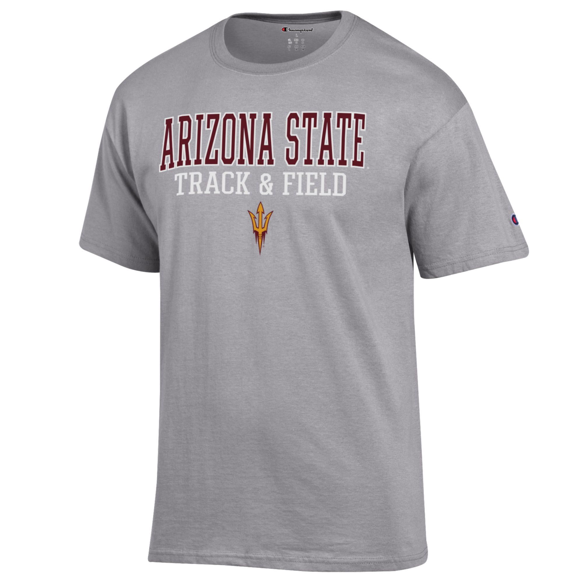 Men's Champion  Gray Arizona State Sun Devils Track & Field Stack T-Shirt