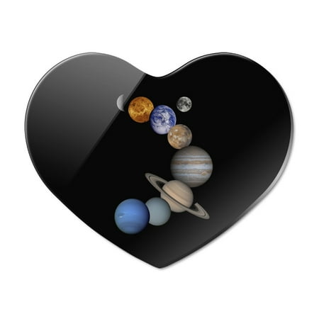 

Solar System Planets Mercury Venus Mars Earth Moon Jupiter Saturn Uranus Neptune Heart Acrylic Fridge Refrigerator Magnet