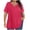 Hot Pink, variant on Summer Blouses for Women Plus Size V-Neck Cross Front Casual Short Sleeve Tops, Red XL