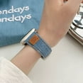 thumbnail image 5 of Denim Fabric Strap Work with Apple Watch Bands for Women Men 41mm 40mm 38mm, Soft Leather Band Compatible with iWatch Bands Series 9 SE 8 7 6 5 4 3 2 1,Blue, 5 of 6