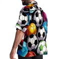 thumbnail image 3 of Football Men's Hawaiian Printed Short Sleeve Button Down Casual Beach Shirt's, Unisex, 3 of 6