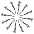 thumbnail image 3 of 24 paquetes de pinzas para pico de pato, pinzas para rizos de cocodrilo de metal inoxidable de 3,5 pulgadas con agujeros para peinar el cabello, teñir el cabello, plateado, 3 of 5