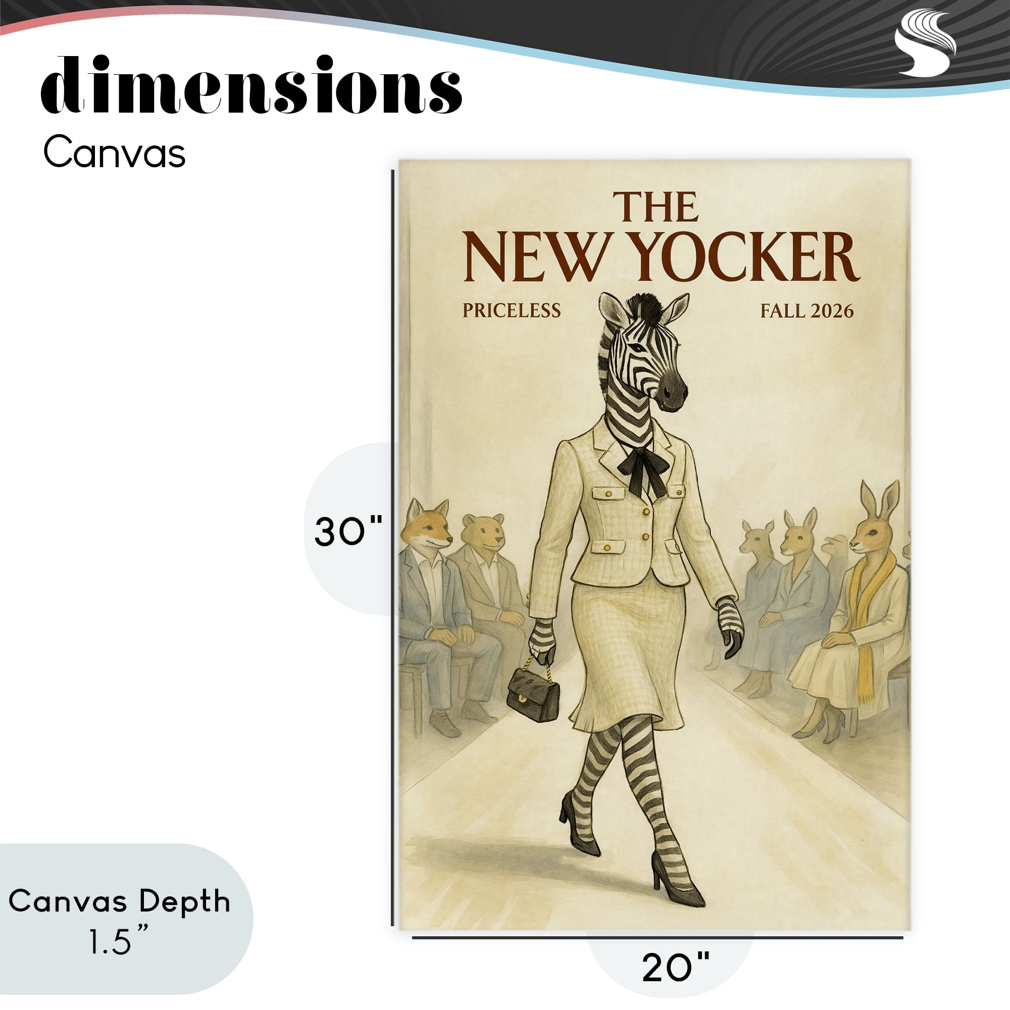 Stupell Industries New Yocker Zebra Model Canvas Wall Art, design by Grotto Studios