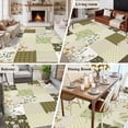 thumbnail image 5 of Area Rug for Living Room, Spring Floral Non-Slip Indoor Large Carpet for Bedroom/Dining Room, Yellow Flowers Botanical Patchwork Grid Bohemia Washable Low-Profile Floor Runner Rugs - 5 x 7 Ft, 5 of 8