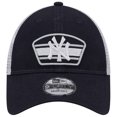 thumbnail image 2 of Men's New Era Navy/White New York Yankees Logo Patch 9FORTY Trucker Snapback Hat, 2 of 5