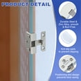 thumbnail image 3 of Uxcell Cabinet Glass Door Hinge, Steel, Zinc Alloy Clamp Frameless Clip Bright Silver, 3 of 7