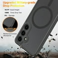 thumbnail image 6 of Magnetic Case for Samsung Galaxy A55 Compatible with MagSafe Slim Thin Hard PC Translucent Frosted Rugged Drop-Proof Shockproof Protective Case for Samsung A55 5G (Black), 6 of 8