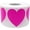 Pink, variant on White Heart Stickers, 1.5 Inches in Size, 500 Labels on a Roll