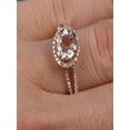 thumbnail image 2 of Sale Antique Halo 1.50 carat Morganite and Diamond Halo Engagement Ring in 10k Rose Gold for Women, 2 of 2