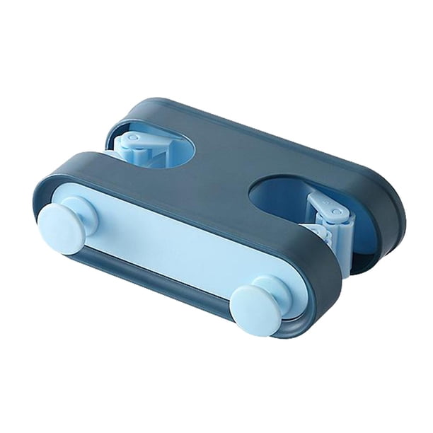 Soporte para escobas y trapeadores, colgadores para herramientas de limpieza de baño, organizador de almacenamiento Azul
