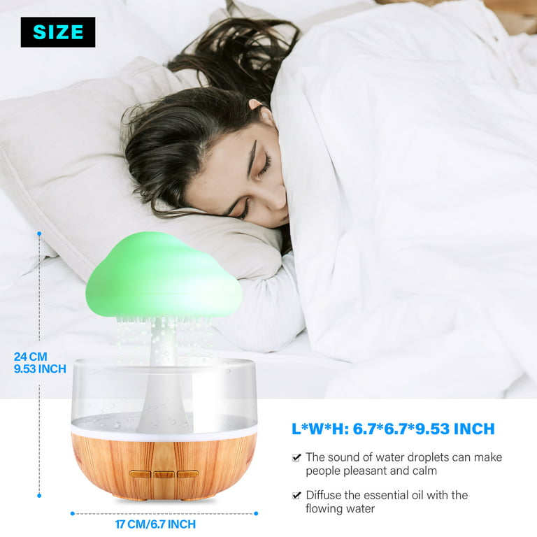 Rain Cloud Humidifiers for Bedroom 300ml - Essential Oil Diffuser