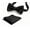 001- Black, variant on Pre-Tied Bow Tie & Pocket Square Set, Men's Formal Neckwear