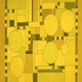 thumbnail image 1 of Ahgly Company Machine Washable Indoor Square Abstract Yellow Modern Area Rugs, 3' Square, 1 of 4
