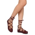 thumbnail image 1 of New Breckelles Ava-01 Women Leatherette Lace Up Ankle Wrap Ballet Flat, 1 of 3