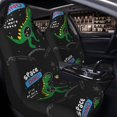 thumbnail image 2 of Uemuo Space Dino Cartoon Black Pattern Car Seat Covers for Front Seats Waterproof Seat Covers for Cars, Universal Auto Front Seats Protector Fits for Car-2 PCS, 2 of 6
