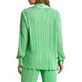 thumbnail image 6 of Liacowi Women Juniors 2Pcs Casual Long Pants Set Button Down Long Sleeve Shirt Blouse Wide Leg Palazzo Pants Streetwear Loungewear, 6 of 7