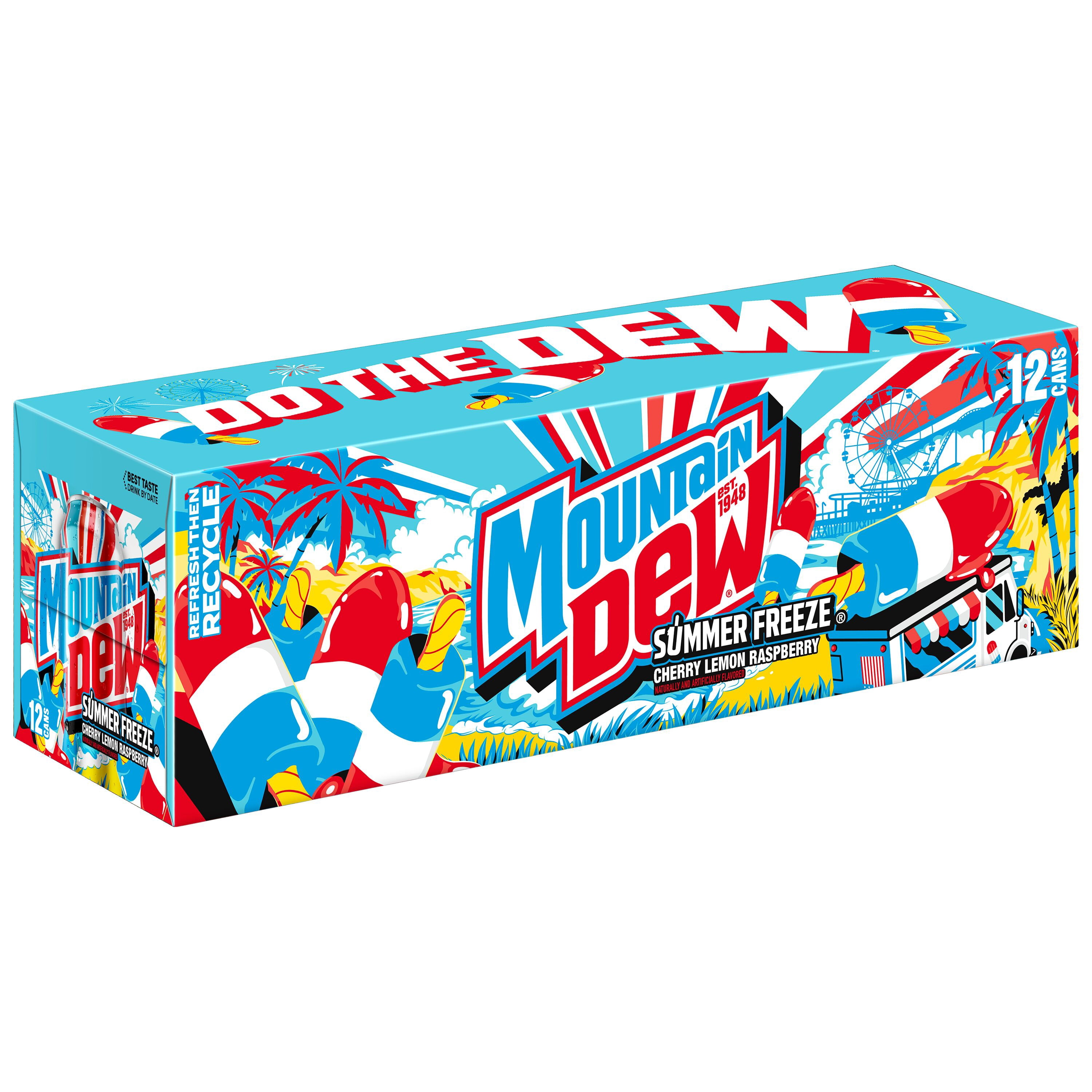 Mountain Dew Soda Pop Summer Freeze 12 fl oz, 12 Pack Cans