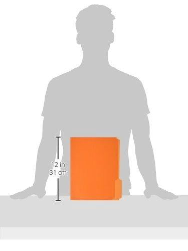School Smart Two Tone Reversible 1/3 Cut File Folders - Letter Size - Pack of 100 - Orange