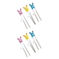 thumbnail image 3 of Wosthever Palillos de metal Patrón de dibujos animados Niños Acero inoxidable Comedor profesional Utensilio de entrenamiento Prop puntos Vajilla Rosa/Amarillo/Azul 2piezas Wosthever CBP352433, 3 of 6