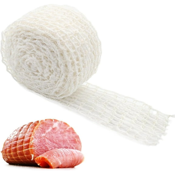 5m Meat Netting Roll, Size 18 Ham Sock Elastic Netting, Elastic Smoked Meat Poultry Ham Netting Meat Butcher Twine Net for Meat Cooking Smoking, or Drying