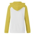 thumbnail image 4 of Women's Y2k Streetwear Casual Zip-Up Hoodie with Raglan Sleeves, Drawstring Hood and Color Block Design, Loose Fit Long Sleeve with Pockets for All Body Types Yellow S, 4 of 5