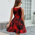 thumbnail image 6 of Red Black Red And Black Ink, Abstract Art Women's Tank Dress V Neck Sleeveless Summer Sundress, 6 of 7