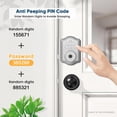 thumbnail image 5 of Cerradura de puerta con huella dactilar de 52 HZ, cerradura de puerta de entrada sin llave con código, guía de voz, teclado electrónico, cerraduras inteligentes para puerta principal, contraseña anti-, 5 of 5