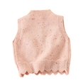 thumbnail image 5 of AUDeals Girls Ruffle Trim Knit Sweater Vest - Round Neck Sleeveless Button Front Cardigan for Kids Casual Layering Wear, 5 of 6