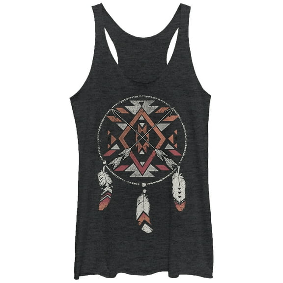 Women's Lost Gods Arrow Dream Catcher Racerback Tank Top Black Heather X Large