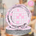 thumbnail image 2 of 10-Piece Disco Theme Pink Disposable Tableware Set with Plates Cups Napkins, 2 of 6