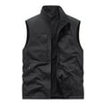 thumbnail image 3 of Zynoxe Men's Fleece Lined Vest Jacket with Side Pockets Comfort Lightweight Sleeveless Jacket for Men Classic Stand Collar Zip Up Thermal Jacket Oversized Solid Color Winter Casual Waistcoat 3XL, 3 of 5
