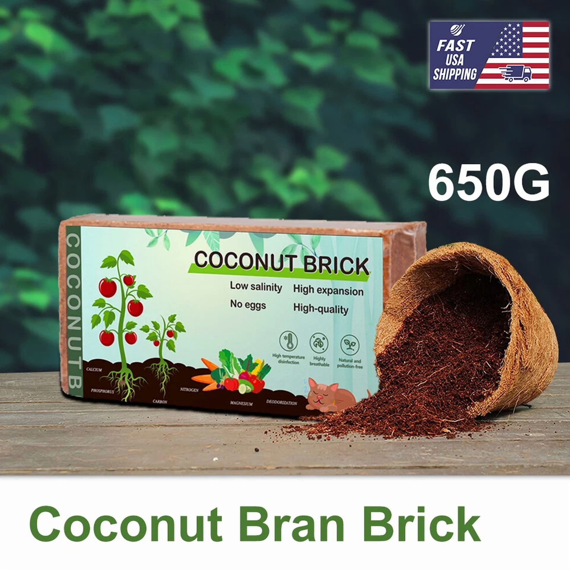 PURELY- 2 Pack 650G Fiber Potting Soil Growing Media Gardening Coco Coir Brick Coconut