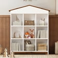 thumbnail image 2 of House-shaped Storage Shelf With 9 Compartments, 3-layer In White + Brown, And Modern For Home Organization 9 Rack, Brown , Organizing Your, 2 of 6