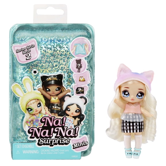 Na Na Na Surprise Minis Series 2 - 4" Fashion Doll - Mystery Packaging with Confetti Surprise, Includes Doll, Outfit, Shoes, Poseable, Toy Gift for Kids Girls Boys Ages 4 5 6 7 8 