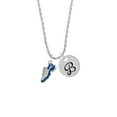 thumbnail image 2 of Delight Jewelry Silvertone Blue Running Shoe Silvertone Script Initial Disc - B - Charm Necklace, 20"+3", 2 of 4
