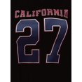 thumbnail image 2 of Camiseta De Mujer Activewear Tops Simples De Verano Para Viajes De MochileroWomen's California 27 Graphic Tee - Casual Crew Neck Short Sleeve T-Shirt, Stretchy Polyester Blend, White with Navy Blue, 2 of 7