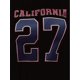 thumbnail image 2 of Women's California 27 Graphic Tee - Casual Crew Neck Short Sleeve T-Shirt, Stretchy Polyester Blend, White with Navy Blue & Red Number Print, Comfortable Summer Top for Casual Attire, Ladies T Shirts, 2 of 6