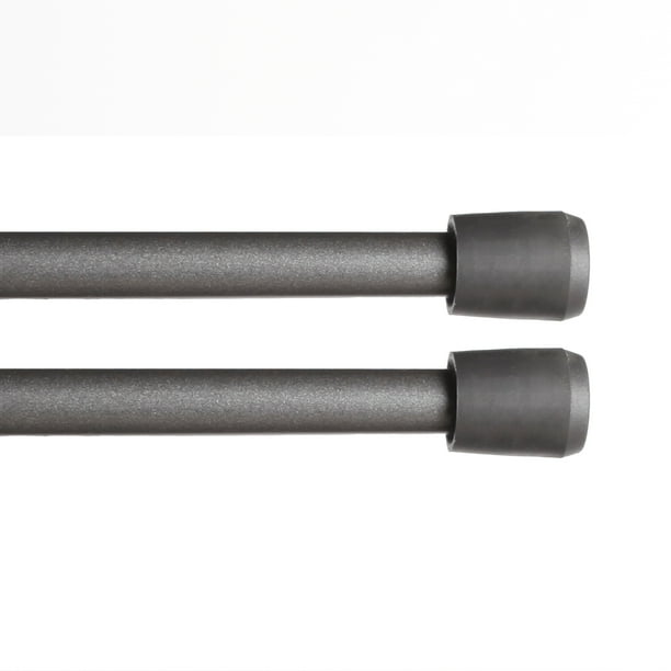 Kenney Fast Fit No Tools 7/16" Spring Tension Rod, 2Pack 2848" Gunmetal