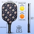 thumbnail image 3 of Pickleball Paddles Set,Pioneer Flower Floral Print Pattern Fiberglass Surface Pickleball Racket Set with 2 Indoor Outdoor Pickleball Balls and Pickleball Bag,Pickle-ball Equipment, 3 of 6