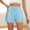 Light Blue, variant on PWPSG Womens Elastic Waist Contrast Trim Casual Shorts, Air Permeable Texture Minimalist Structure Versatile Daily Silhouette Pink S