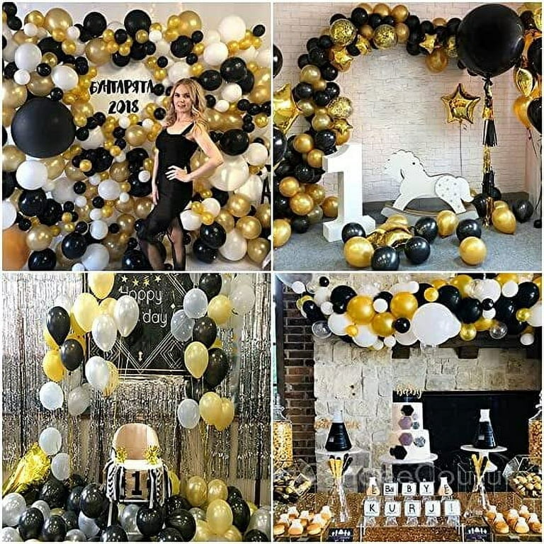 GEEKEO Luxury Birthday Party Decorations with Happy Birthday Banner, Black  Gold Silver Confetti Balloons Decoration, Crown Beer Foil Balloons for 18th  21th 30th 40th 50th 60th Birthday Party 