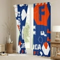 thumbnail image 3 of Manfei Florida Monogrammed F Blackout Curtains Set of 2 (52x84 Each),Geometric Hexagon Window Curtains,Blue Orange White Curtains and Drapes For Boy Teens,Ultra Soft Bedroom Decor, 3 of 6