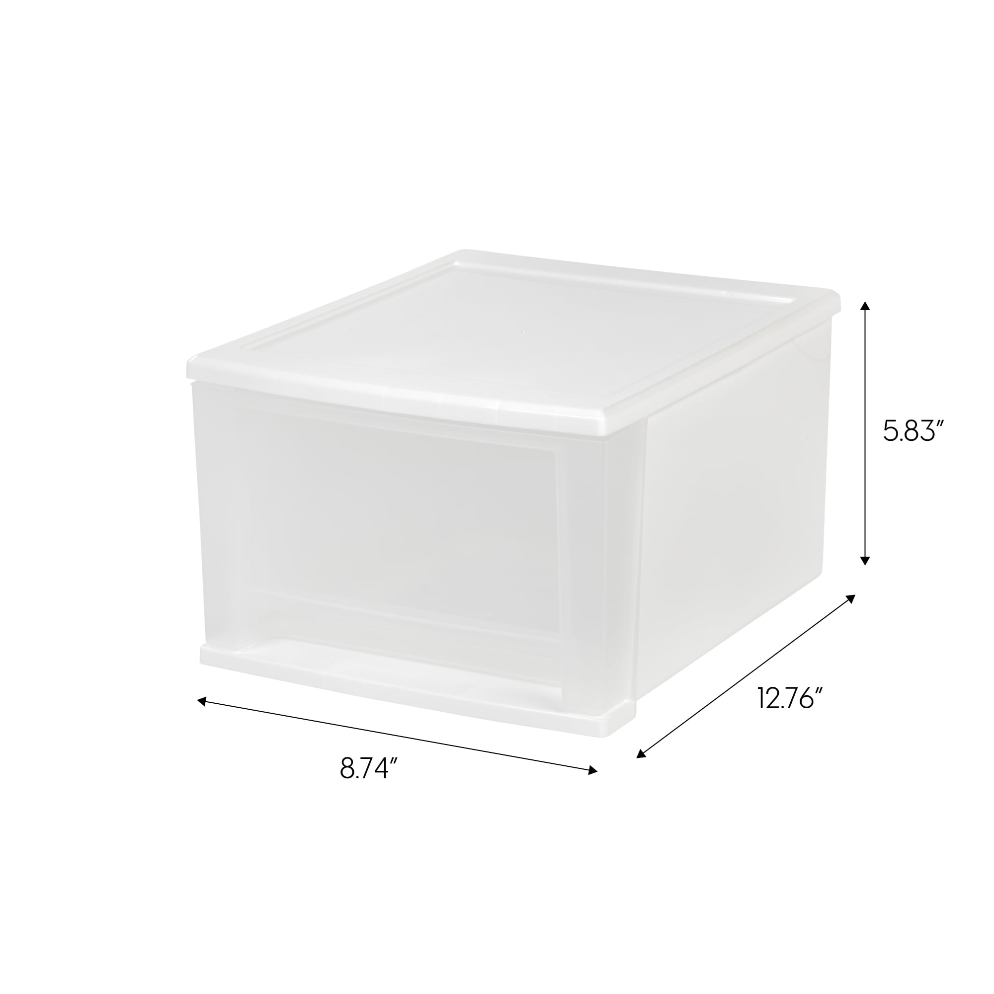 IRIS 17 Qt Medium Stackable Plastic Drawers for Clothes, White, 4Pk
