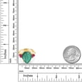 thumbnail image 3 of Gem Stone King 10.86 Ct Green Malachite Red Created Ruby 18K Yellow Gold Plated Silver Ring (Size 6), 3 of 5