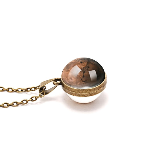 YYKihy Pendant Necklaces Double Outer Glass Planet Necklace For Women Men Earth Globe Universe Jewelry Christmas